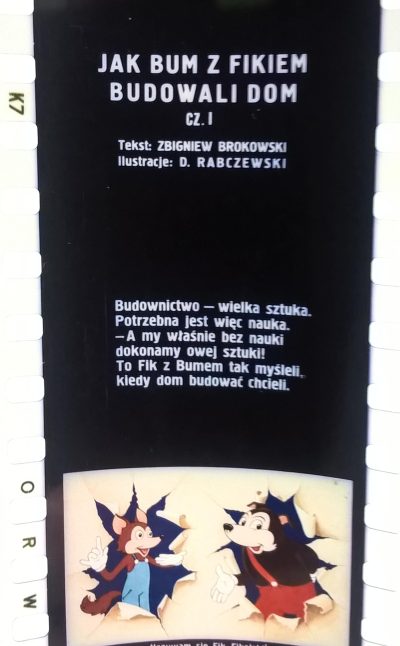 Bajka na projektor, przeźrocze "Jak Bum z Fikiem Budowali Dom"