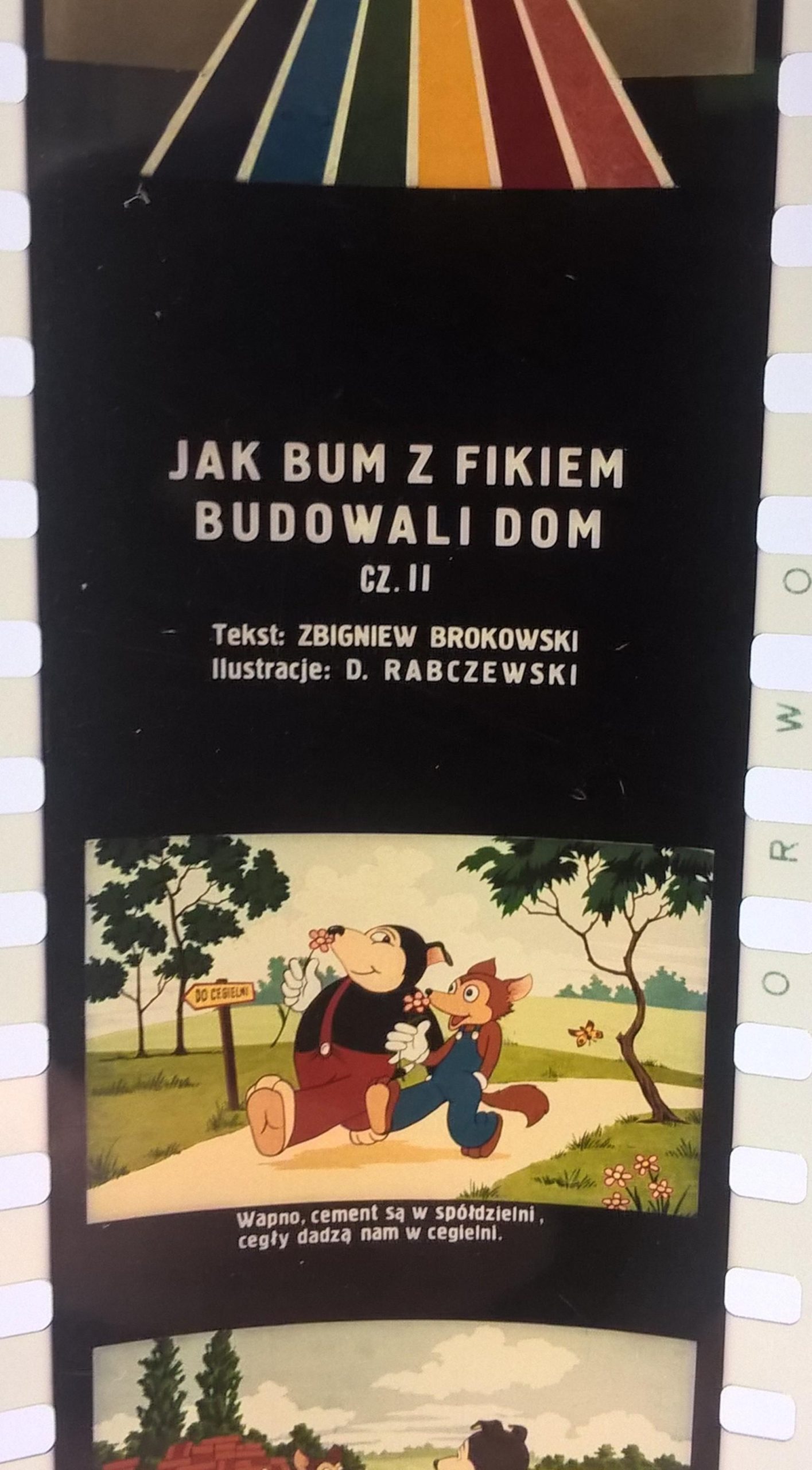 Bajka na projektor, przeźrocze "Jak Bum z Fikiem Budowali Dom"