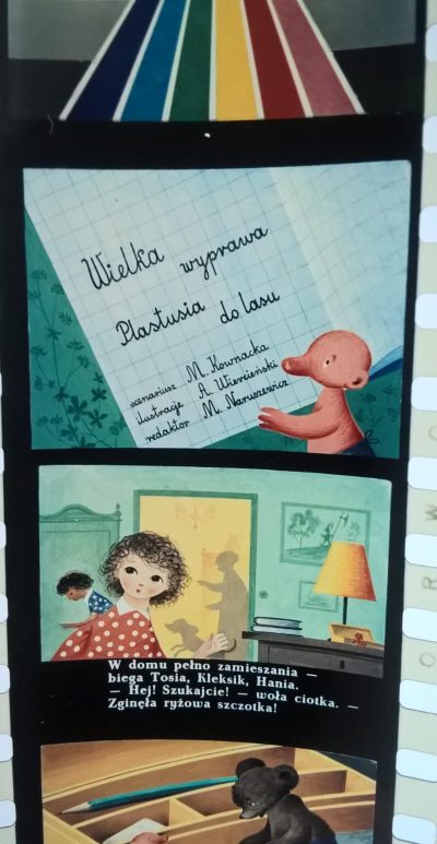 Bajka na projektor, przeźrocze "Wielka wyprawa Plastusia do lasu"