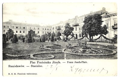 Pocztówka - Stanislau. Franz Josefs-Platz - Stanisławów. Plac Franciszka Józefa
