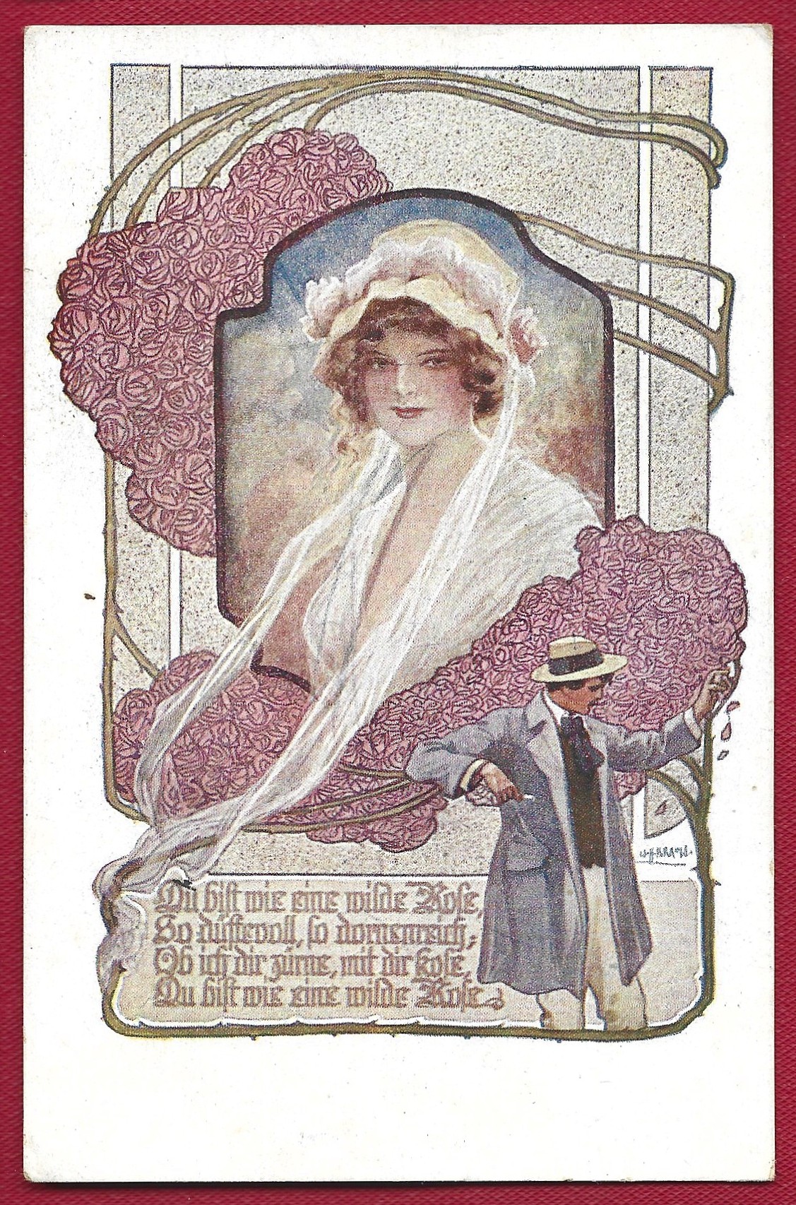 Kartka pocztowa, 1919 r. - Niemieckie Stowarzyszenie Szkolne w Wiedniu