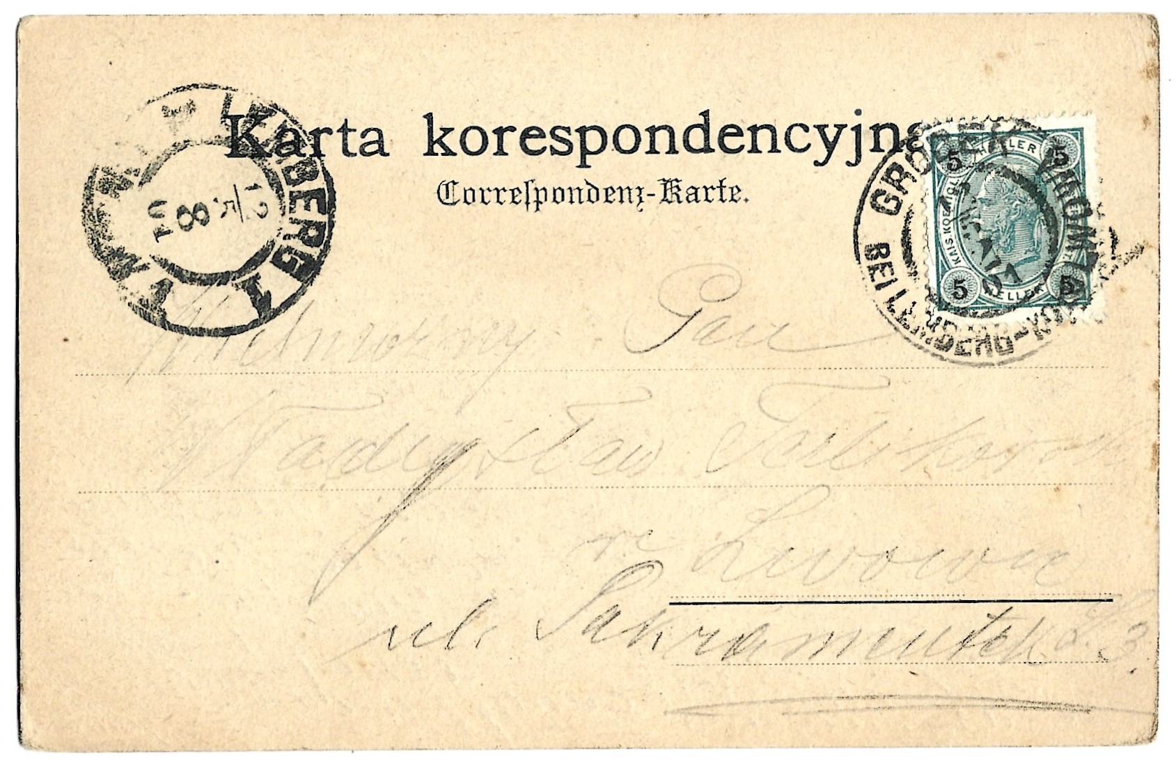 Pocztówka - Gródek koło Lwowa, 1901 r. - Kresy wschodnie