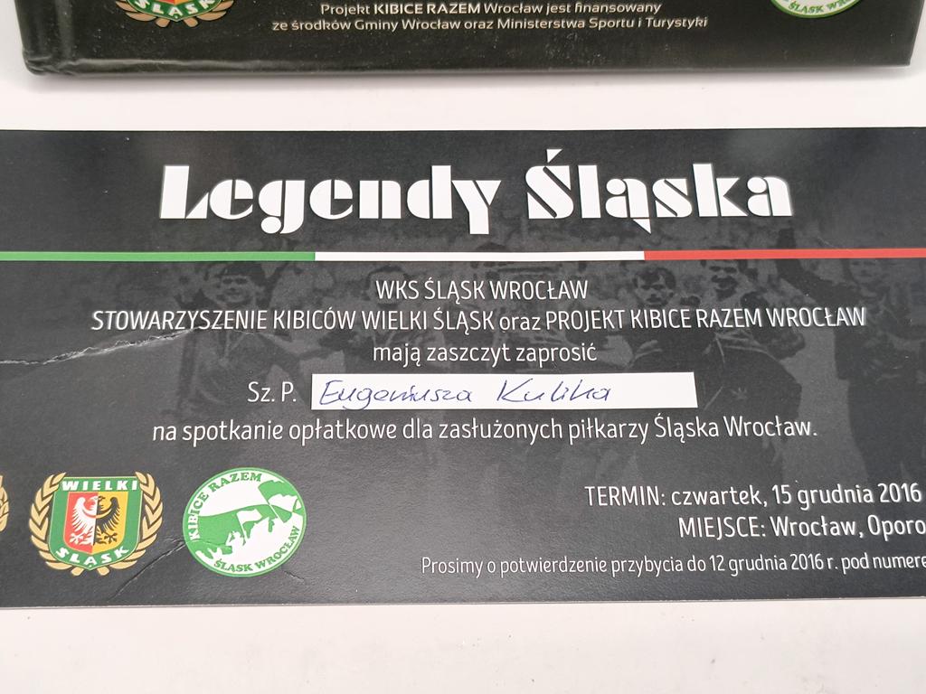 Książka "To My Kibice Śląska 2016 - 70 lat dumnej historii, 1947-2017" plus zaproszenie dla Eugeniusza Kulika