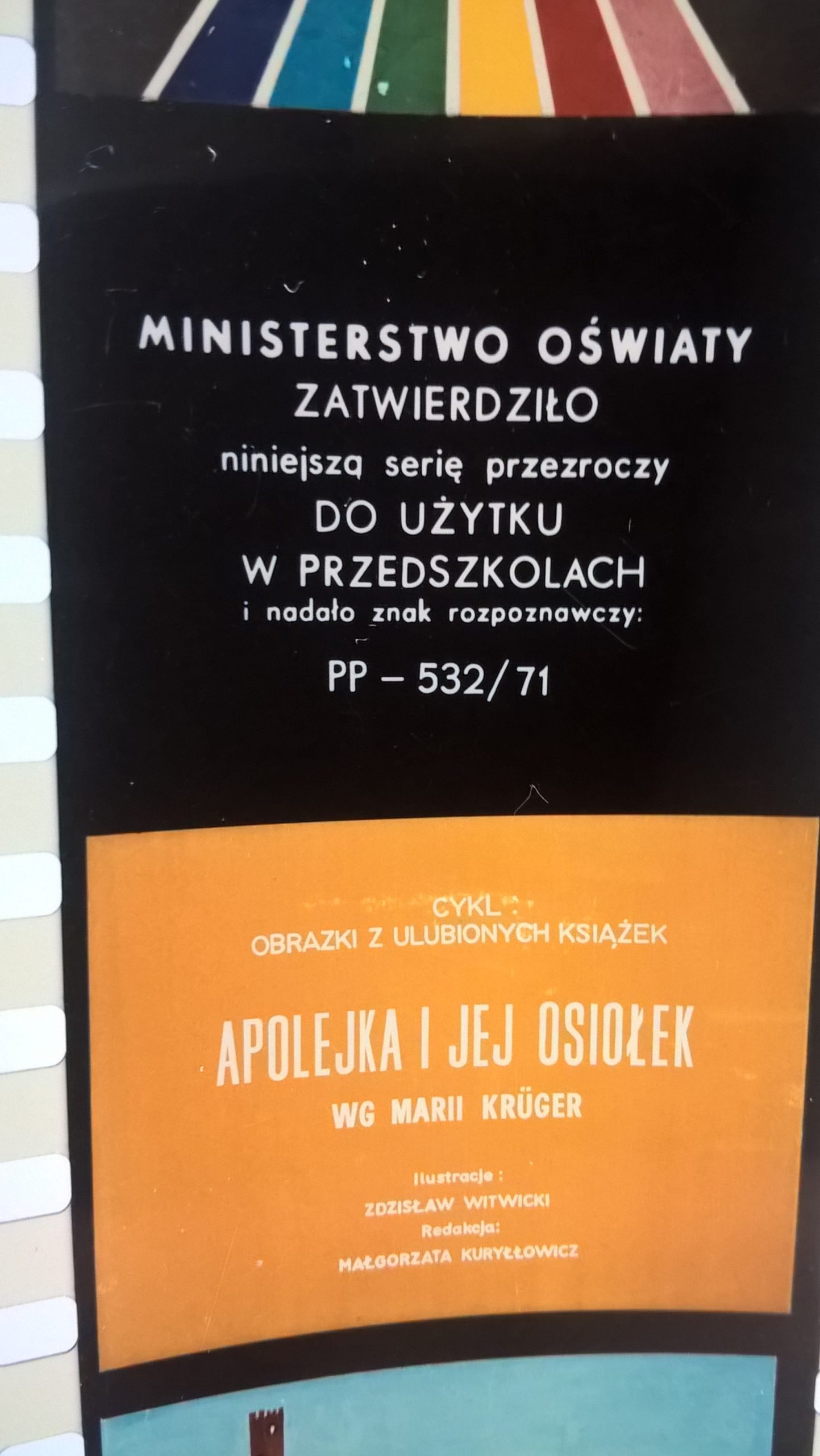 Bajka na projektor, przeźrocze „Apolejka i jej osiołek” wg Marii Krüger