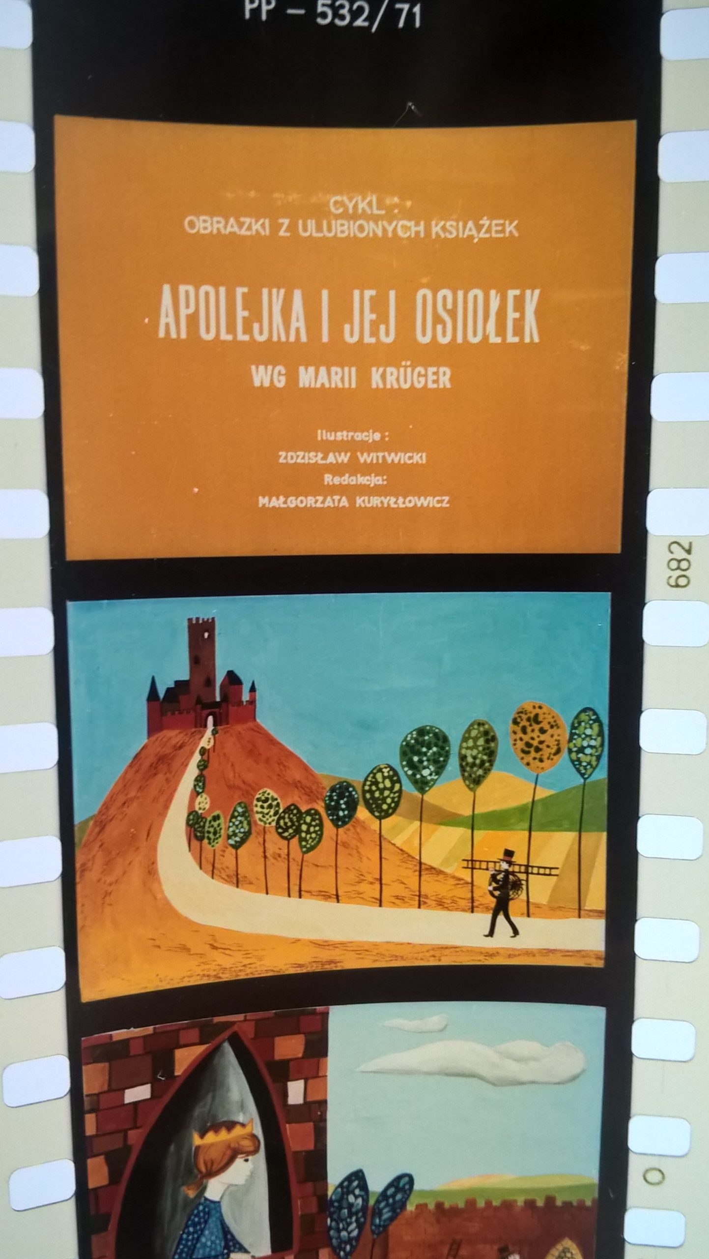 Bajka na projektor, przeźrocze „Apolejka i jej osiołek” wg Marii Krüger