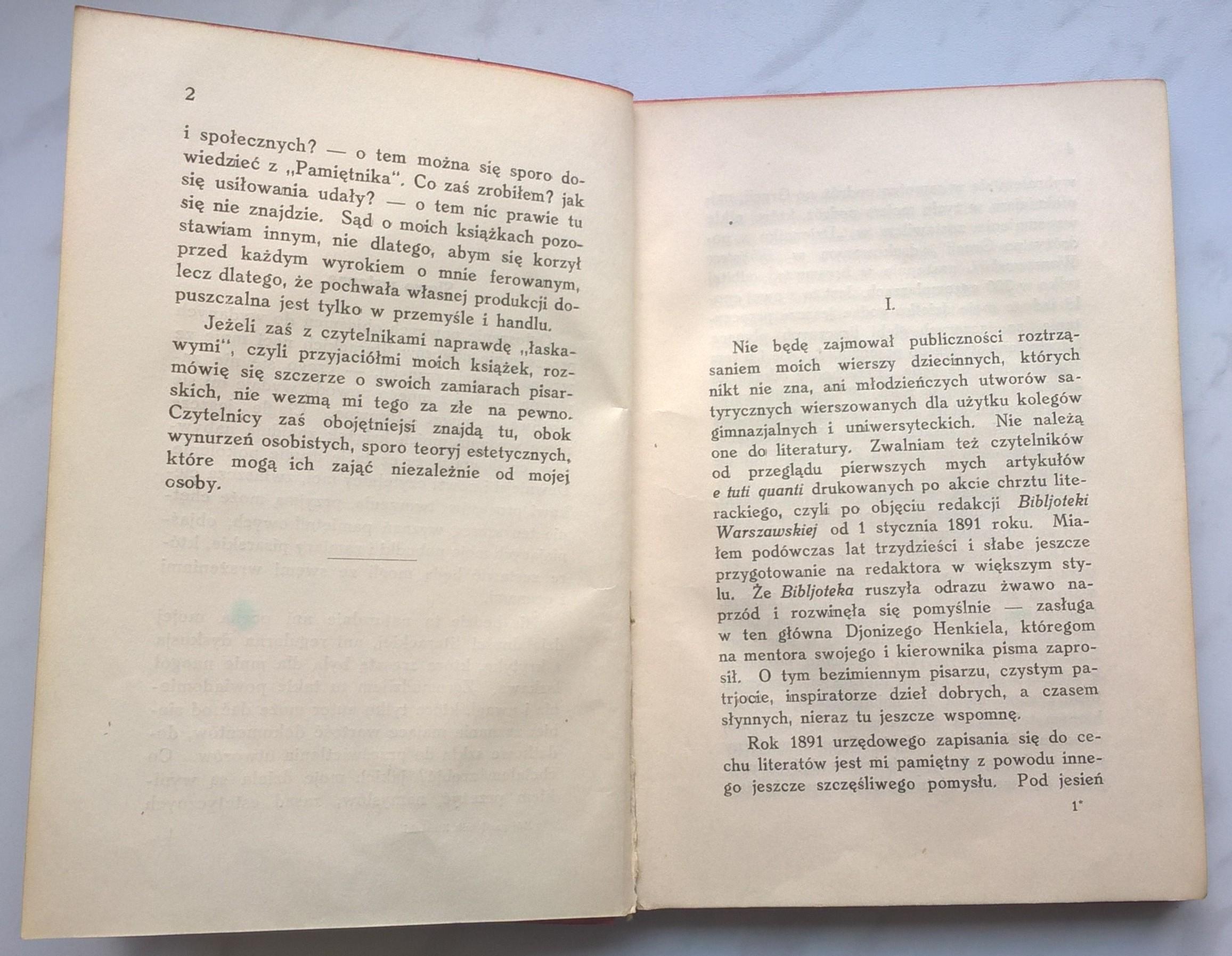 Książka "Mój Pamiętnik Literacki" Józef Weyssenhoff, ok. 1920 r.