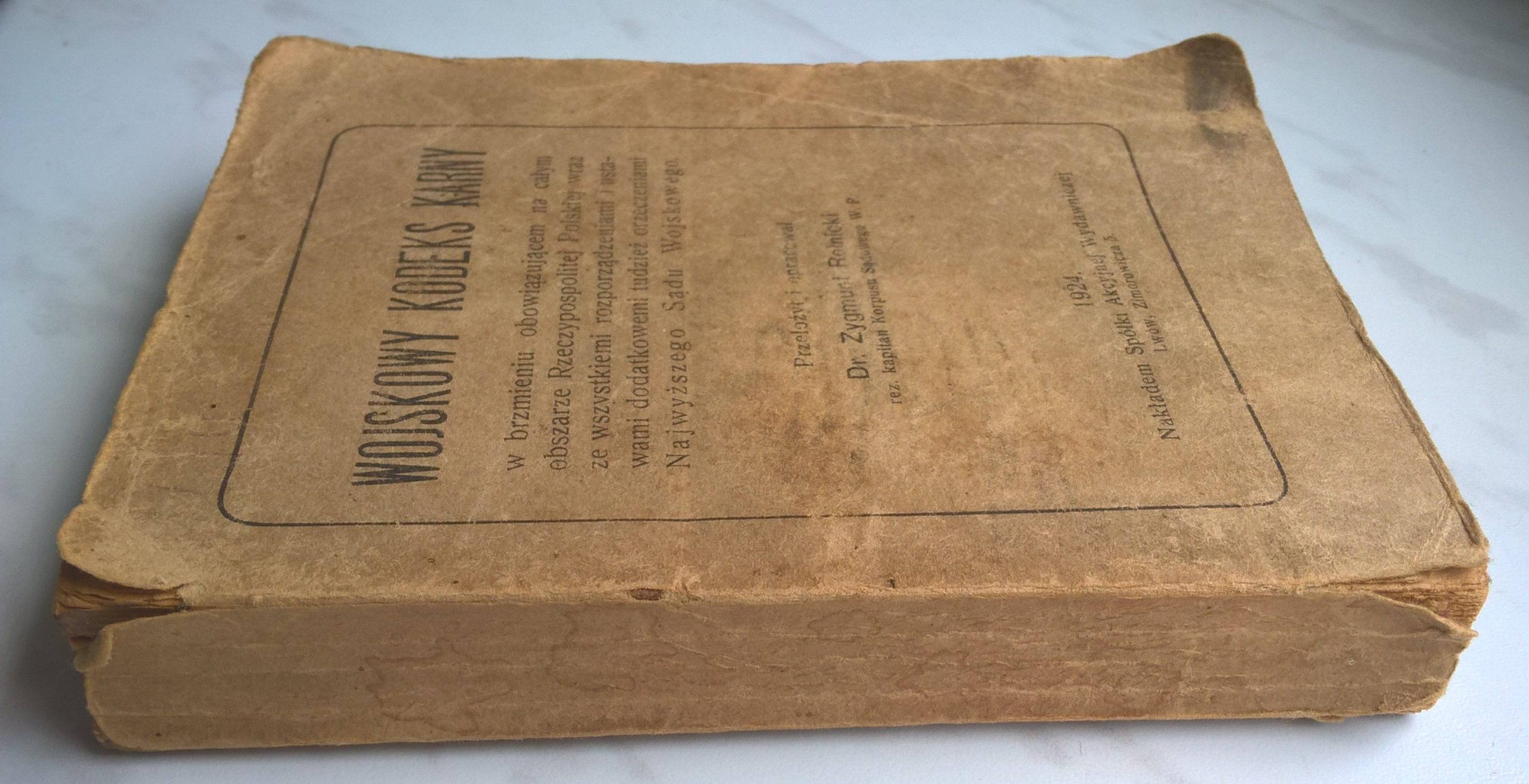 "Wojskowy Kodeks Karny" dr Zygmunt Rolnicki, 1924 r.