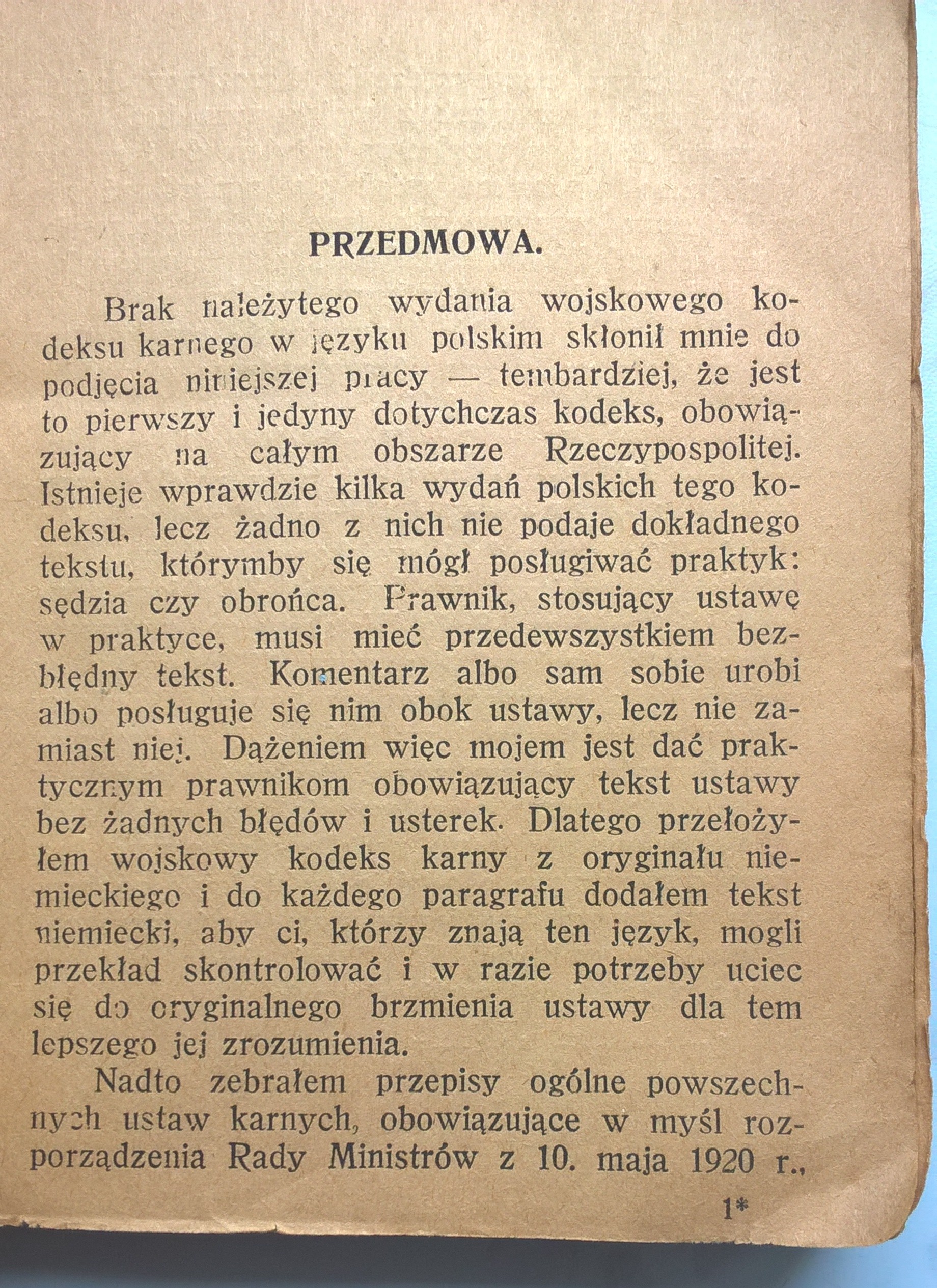 "Wojskowy Kodeks Karny" dr Zygmunt Rolnicki, 1924 r.