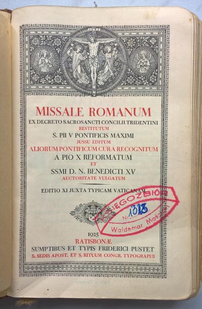 MISSALE ROMANUM - Mszał Rzymski, 1925 r.