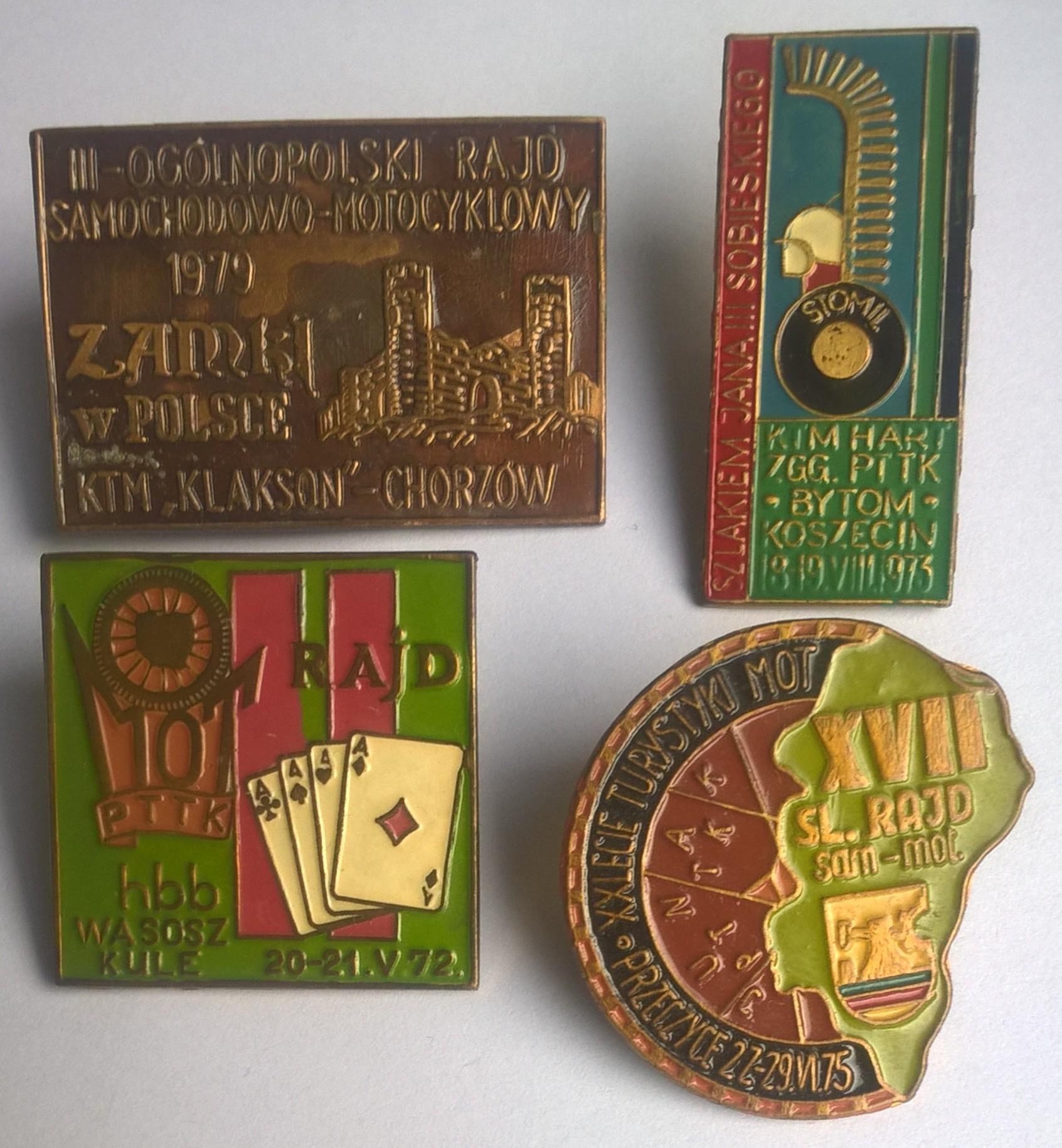 Zestaw odznak - turystyka samochodowo-motorowa