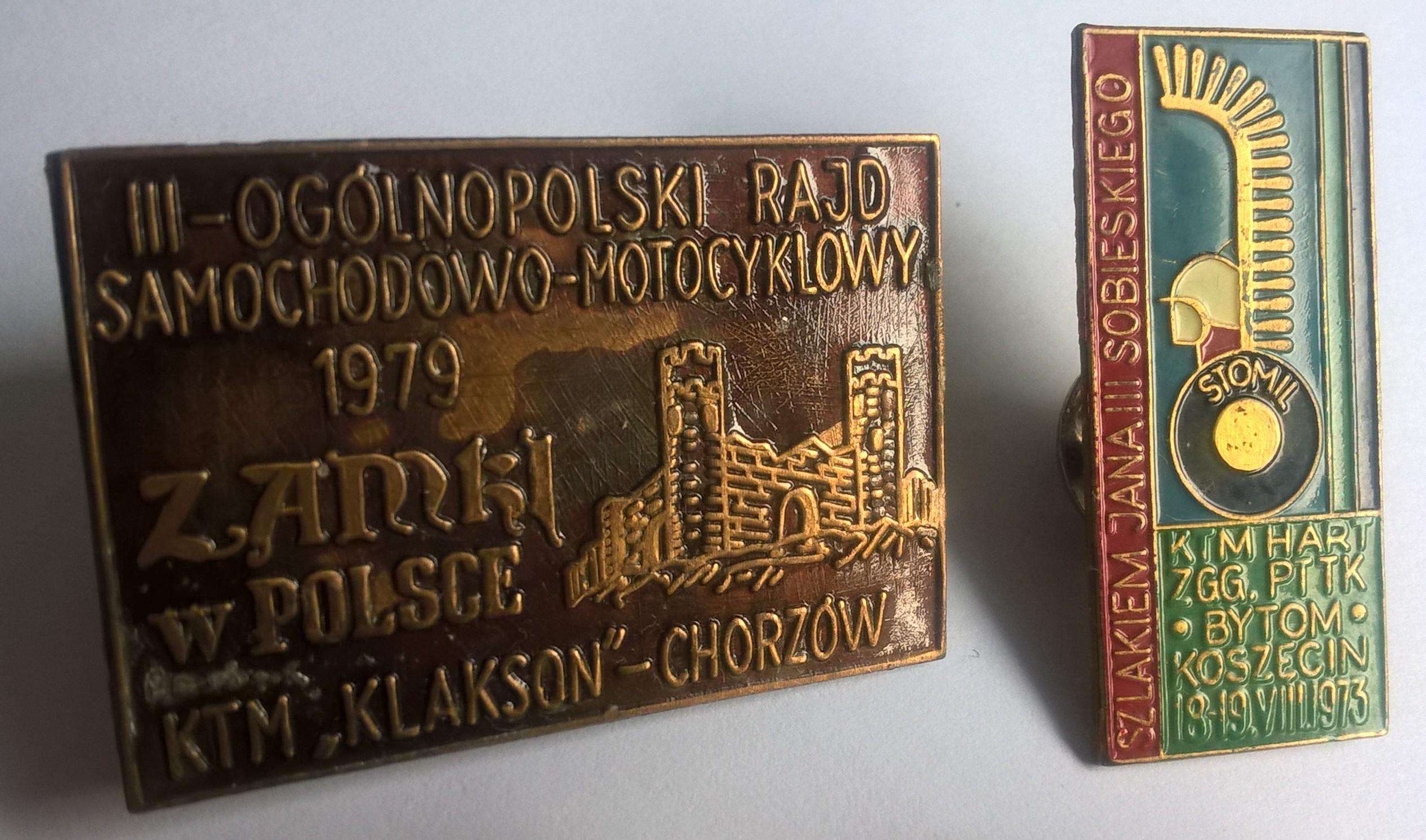 Zestaw odznak - turystyka samochodowo-motorowa