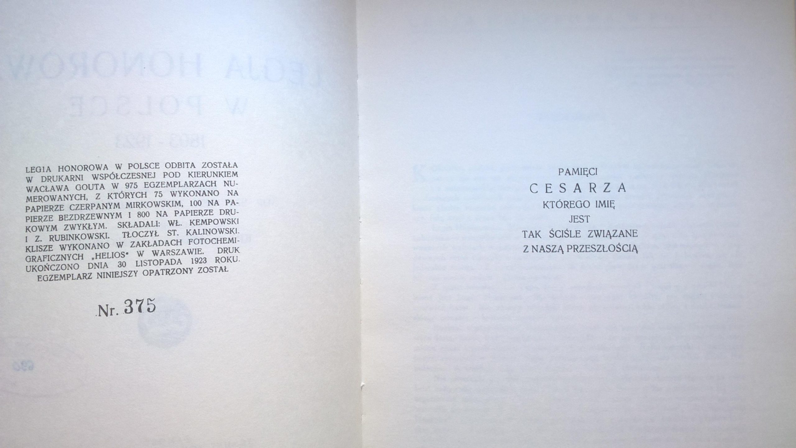 Książka "Legia honorowa w Polsce 1803-1923" Stanisław Łoza, 1923 r. - przedruk z 1986 r.