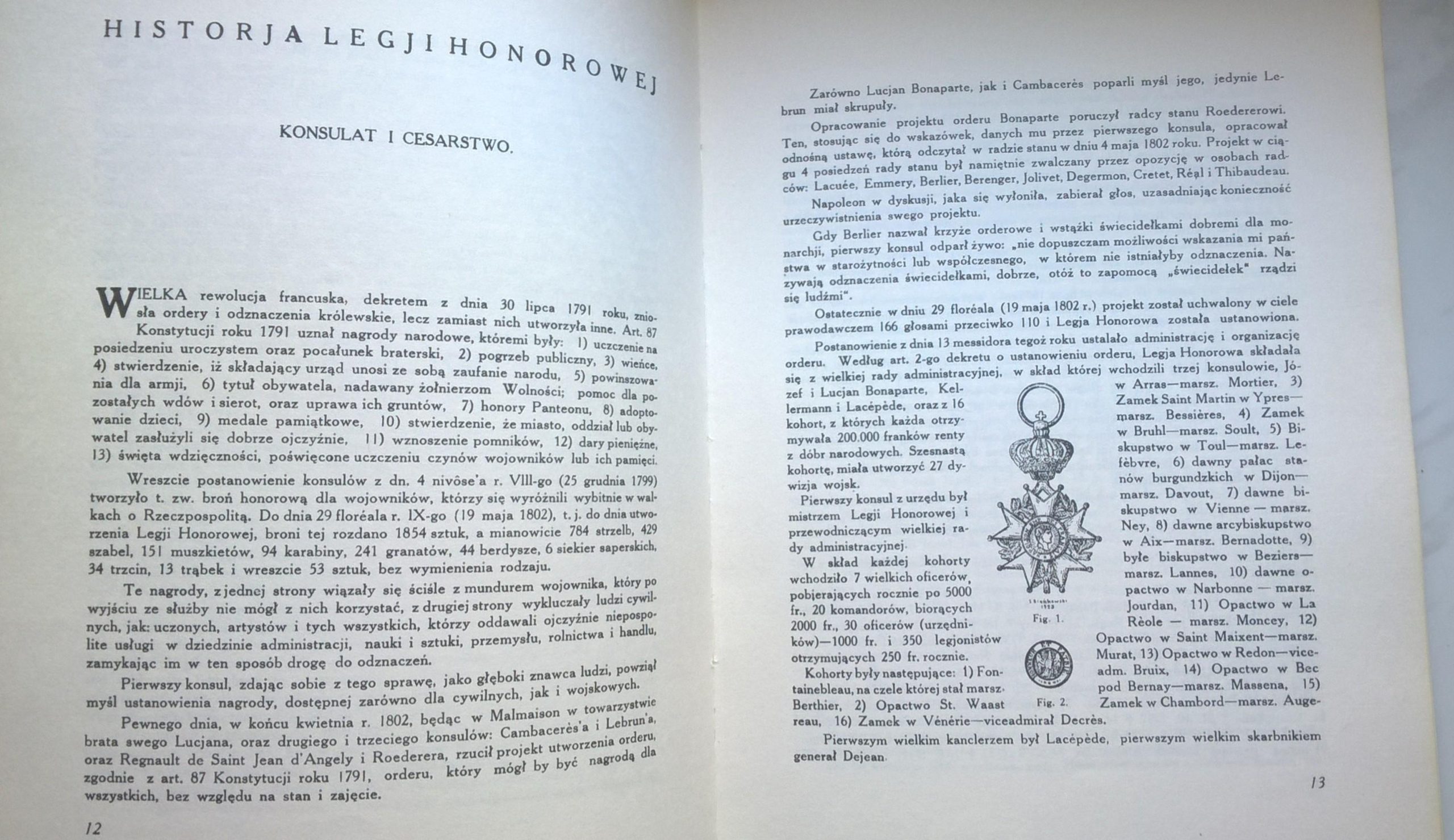 Książka "Legia honorowa w Polsce 1803-1923" Stanisław Łoza, 1923 r. - przedruk z 1986 r.