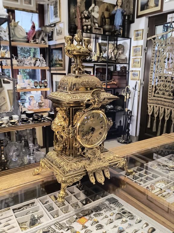 Mosiężny zegar kominkowy