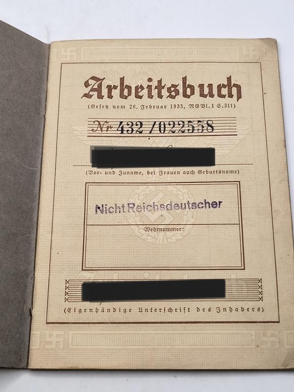 Książeczka Pracy, Bielsko – Arbeitsbuch, Bielitz – Deutsches Reich