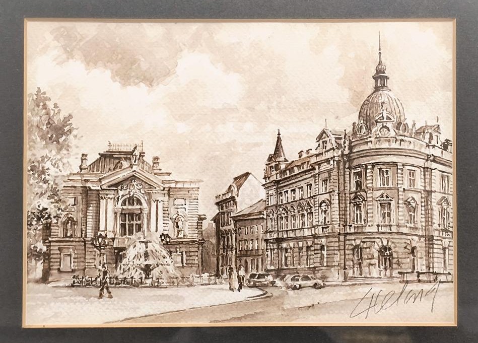 Obraz - Lech Helwig "Teatr Polski i Poczta w Bielsku-Białej"