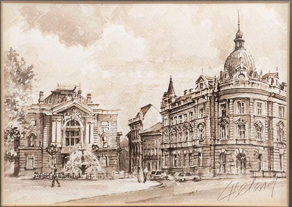 Obraz - Lech Helwig "Teatr Polski i Poczta w Bielsku-Białej"