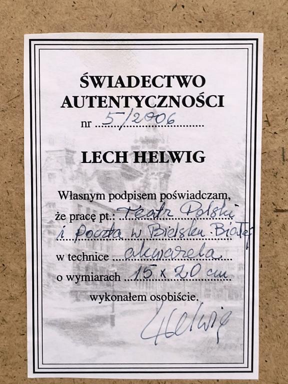 Obraz - Lech Helwig "Teatr Polski i Poczta w Bielsku-Białej"