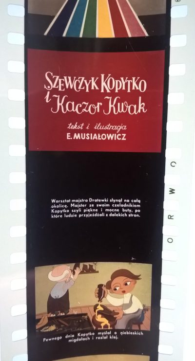 Bajka na projektor - przeźrocze „Szewczyk Kopytko i Kaczor Kwak”