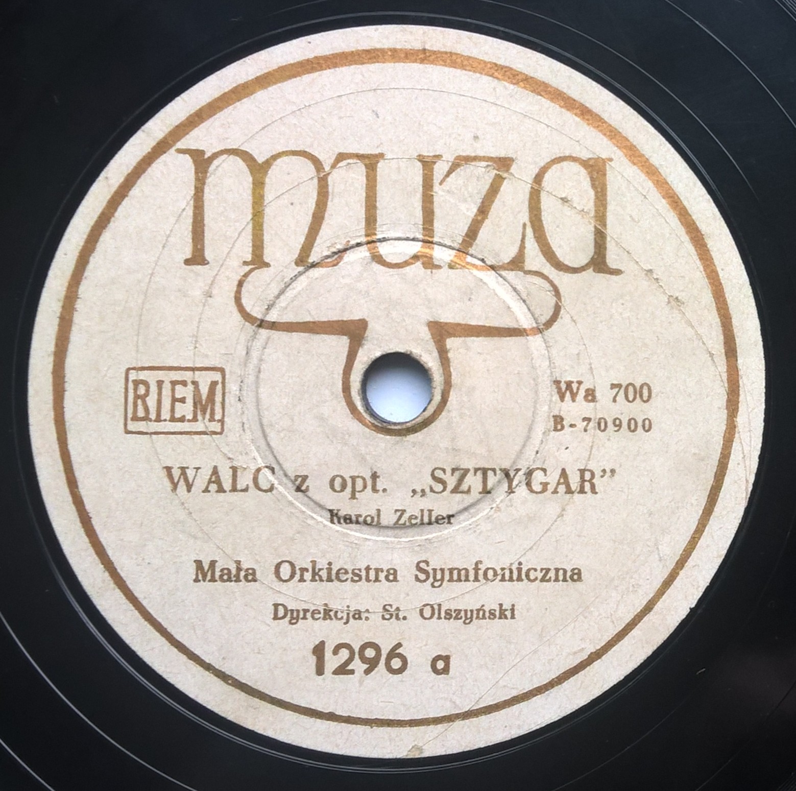 Płyta szelakowa Muza - Walc z opt. "Sztygar"oraz Walc z baletu "Wieszczka lalek"