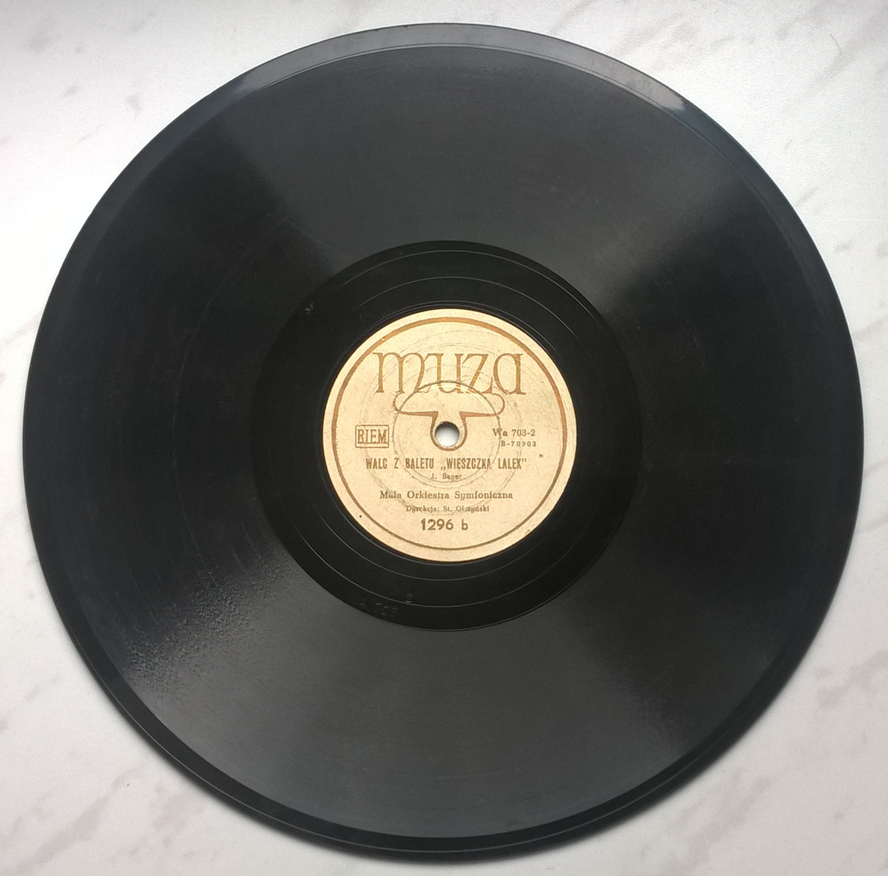 Płyta szelakowa Muza - Walc z opt. "Sztygar"oraz Walc z baletu "Wieszczka lalek"