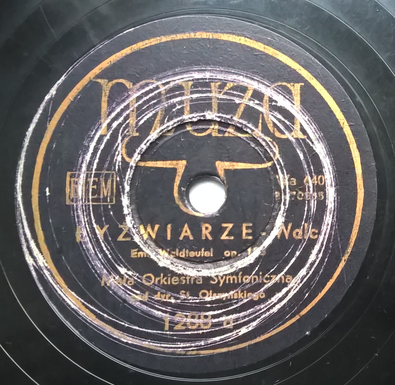 Płyta szelakowa Muza - walce: "Łyżwiarze" oraz "Melodie jesienne" Emil Waldteufel