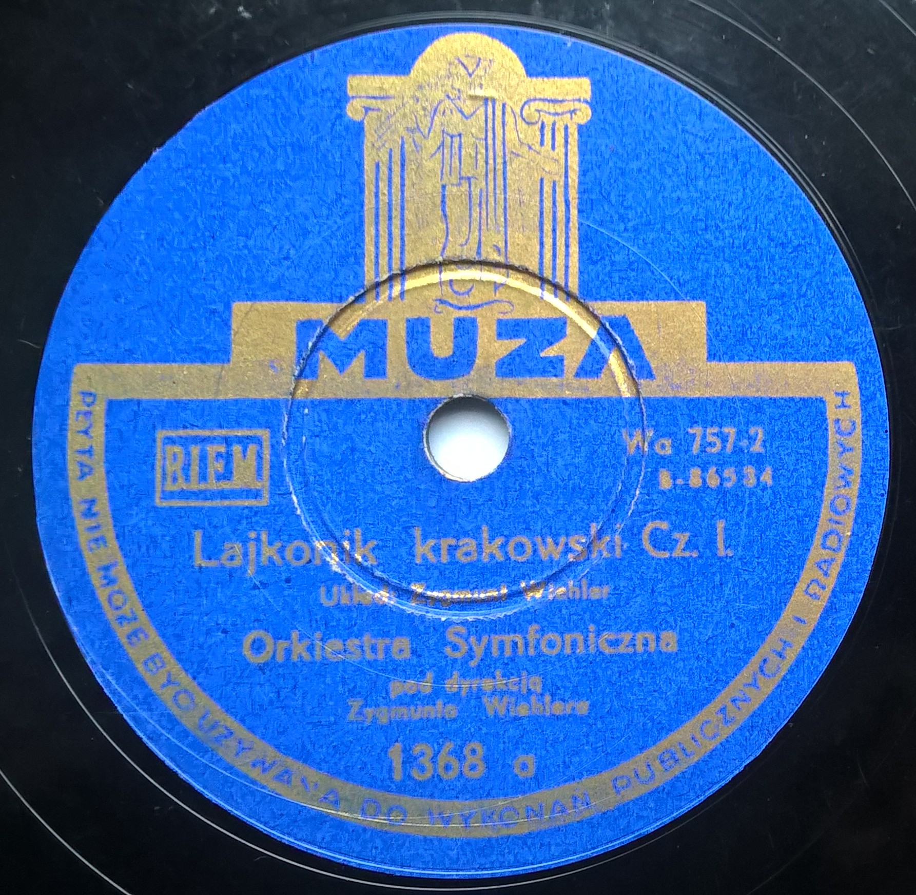 Płyta szelakowa Muza - "Lajkonik krakowski, Cz. I i II"