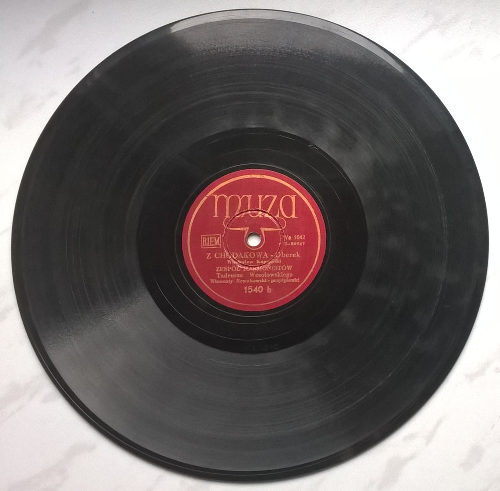 Płyta szelakowa Muza - polka "Wesoły Antek" oraz oberek "Z Chodakowa"