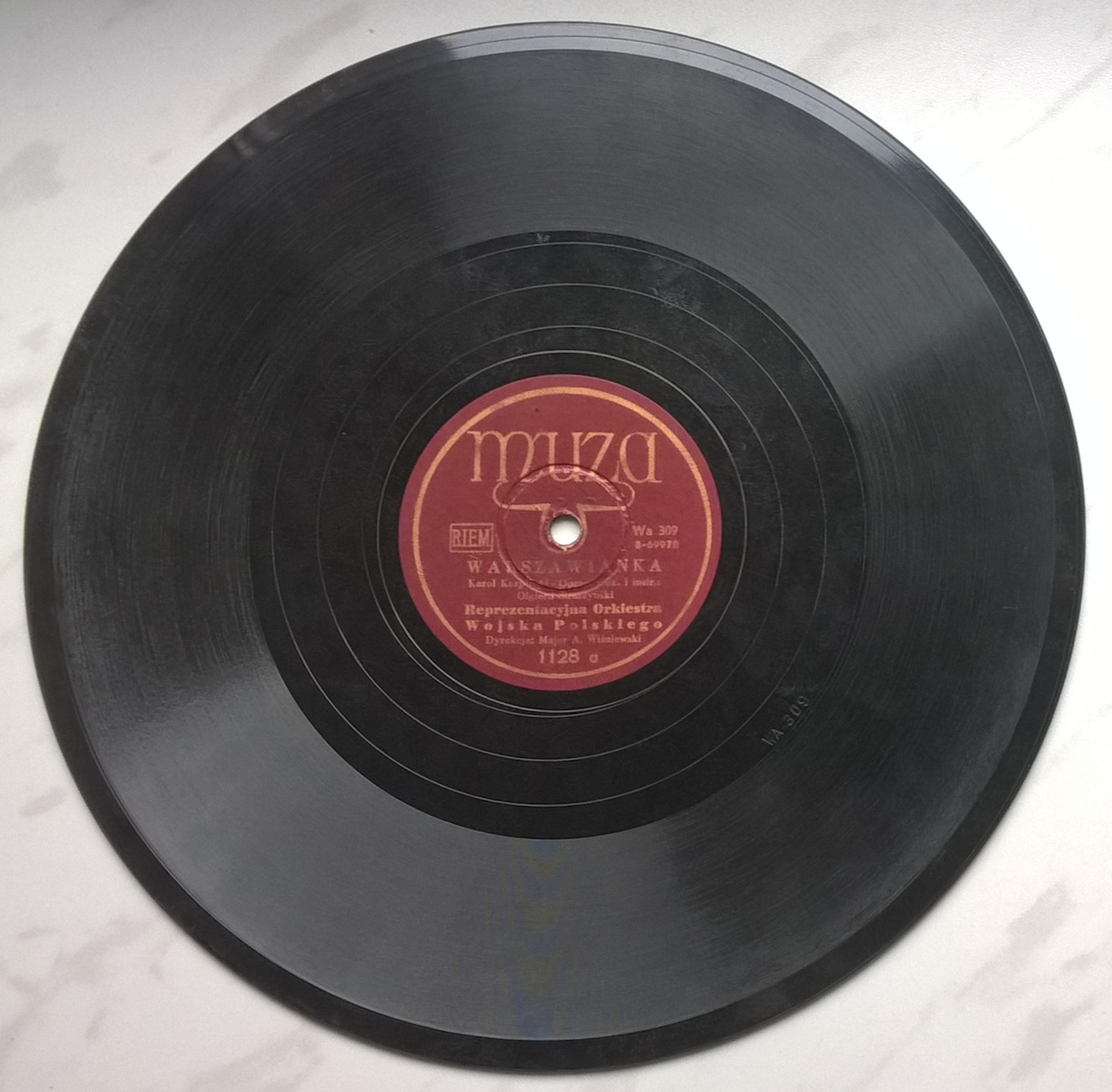 Płyta szelakowa Muza - "Warszawianka" Karol Karpiński oraz "Marsz Powitalny" Henryk Melcer