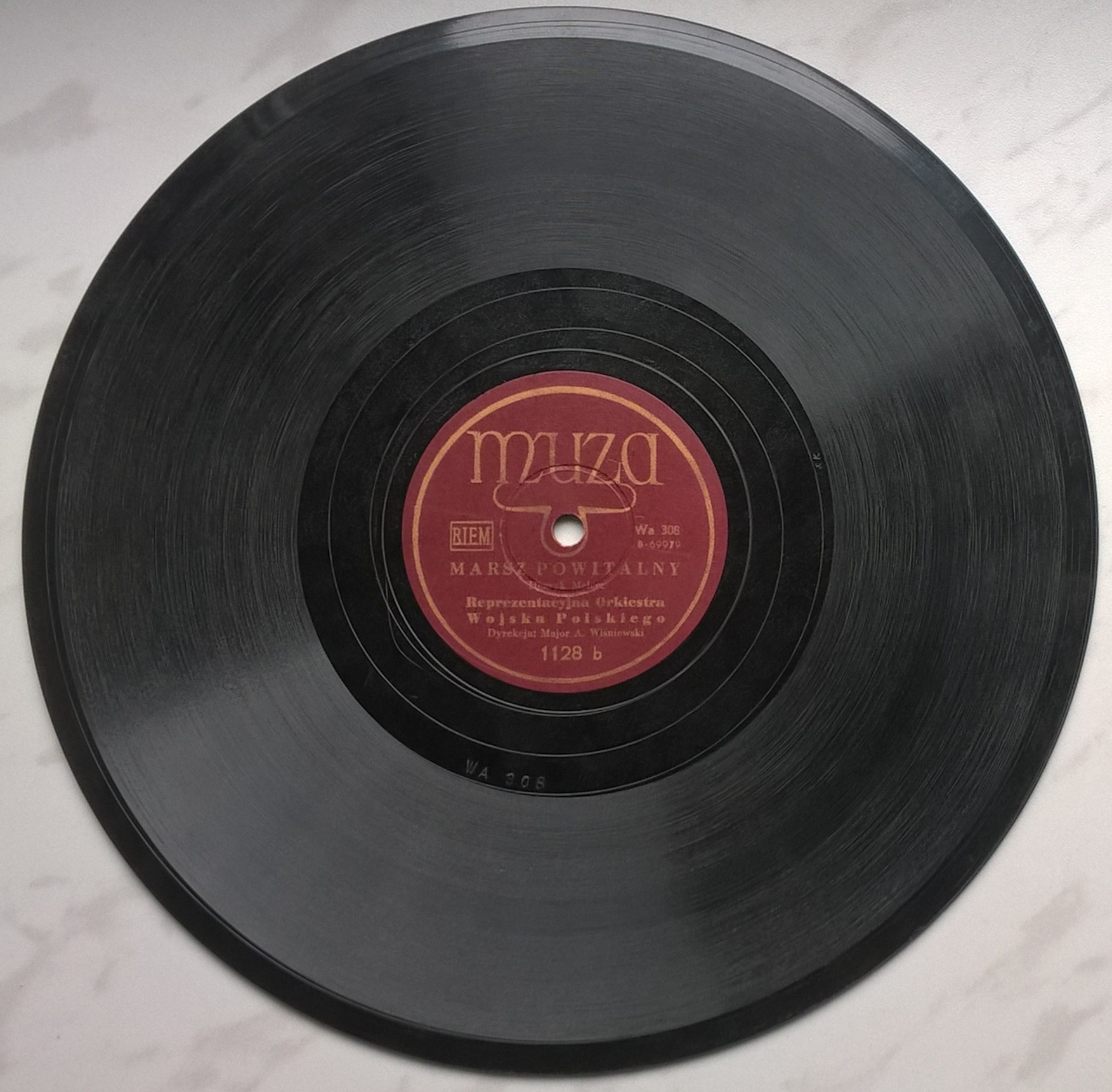 Płyta szelakowa Muza - "Warszawianka" Karol Karpiński oraz "Marsz Powitalny" Henryk Melcer