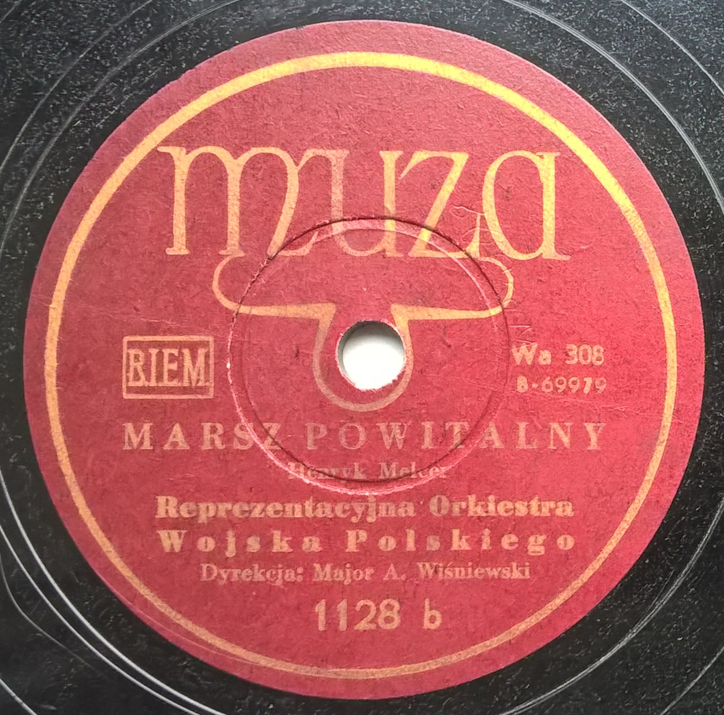 Płyta szelakowa Muza - "Warszawianka" Karol Karpiński oraz "Marsz Powitalny" Henryk Melcer