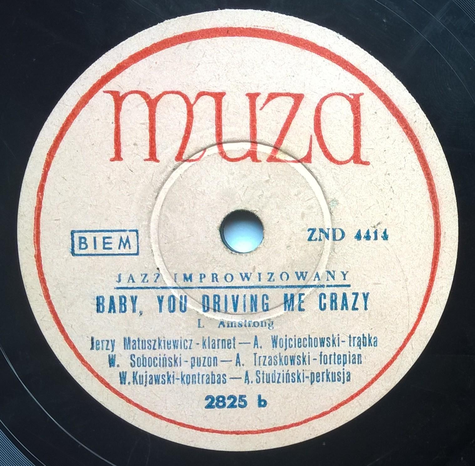 Płyta szelakowa - JAZZ IMPROWIZOWANY - swing "I can't give you" śpiewa Carmen Moreno oraz "Baby, you driving me crazy"