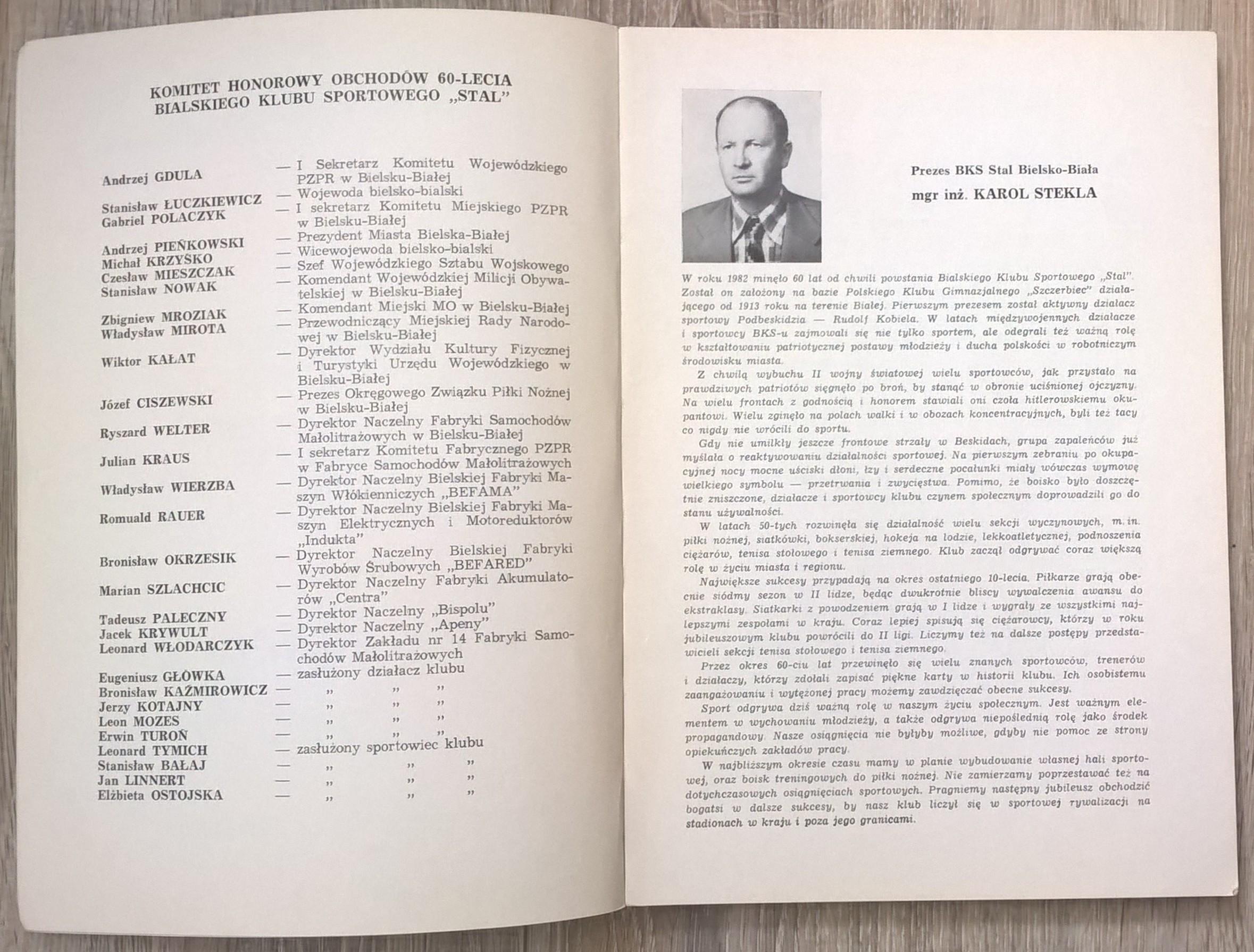 Książka - Monografia historyczna klubu STAL, Bielsko-Biała, 1922-1982