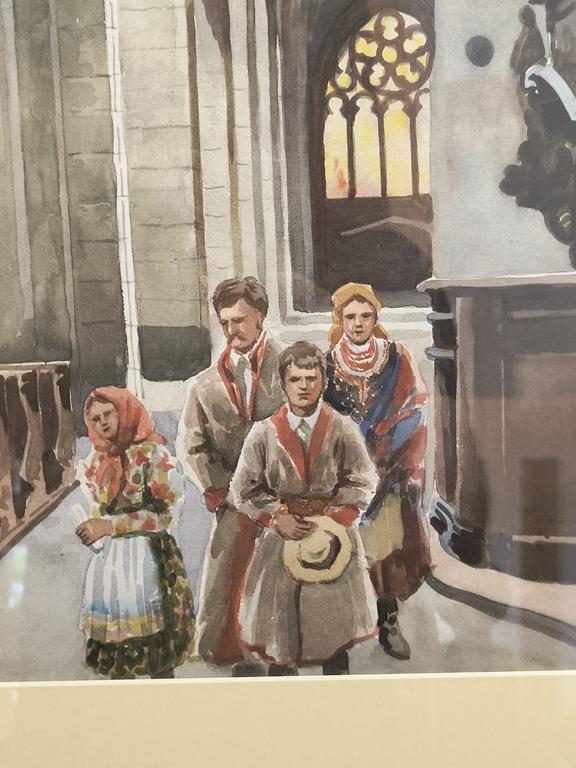 Obraz – Kaplica Królowej Zofii na Wawelu w Krakowie - Marian SZCZERBIŃSKI (1900-1981)