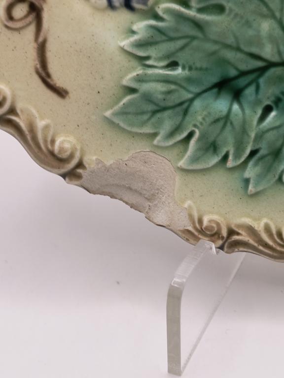 Talerz ceramiczny z motywem ptaków - secesja