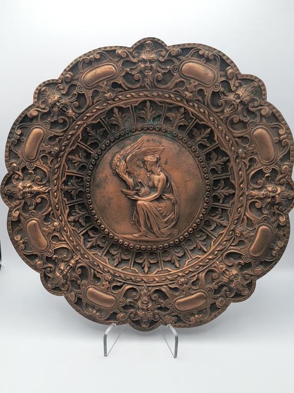 Miedziany talerz naścienny