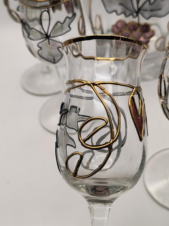 Zestaw szklany: karafka z 6 kieliszkami