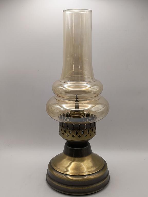 Lampa naftowa miedziana