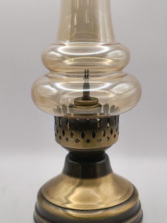 Lampa naftowa miedziana