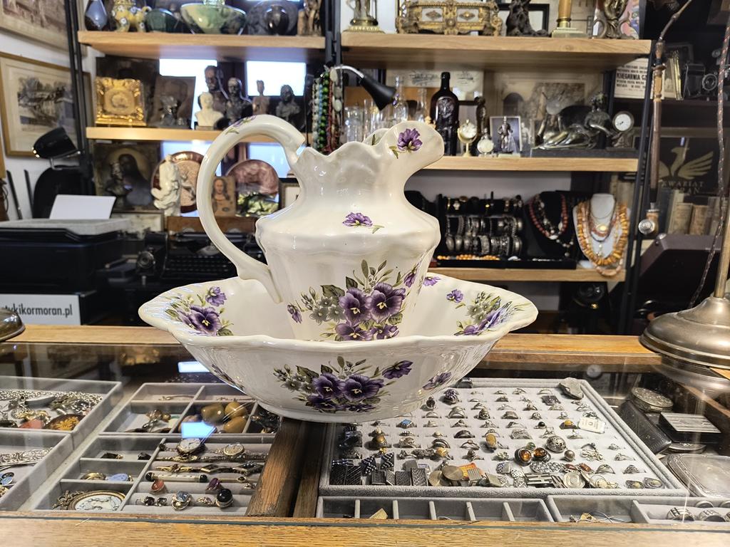 Zestaw toaletowy porcelanowy - Ironstone Staffordshire England, XIX-XX w.