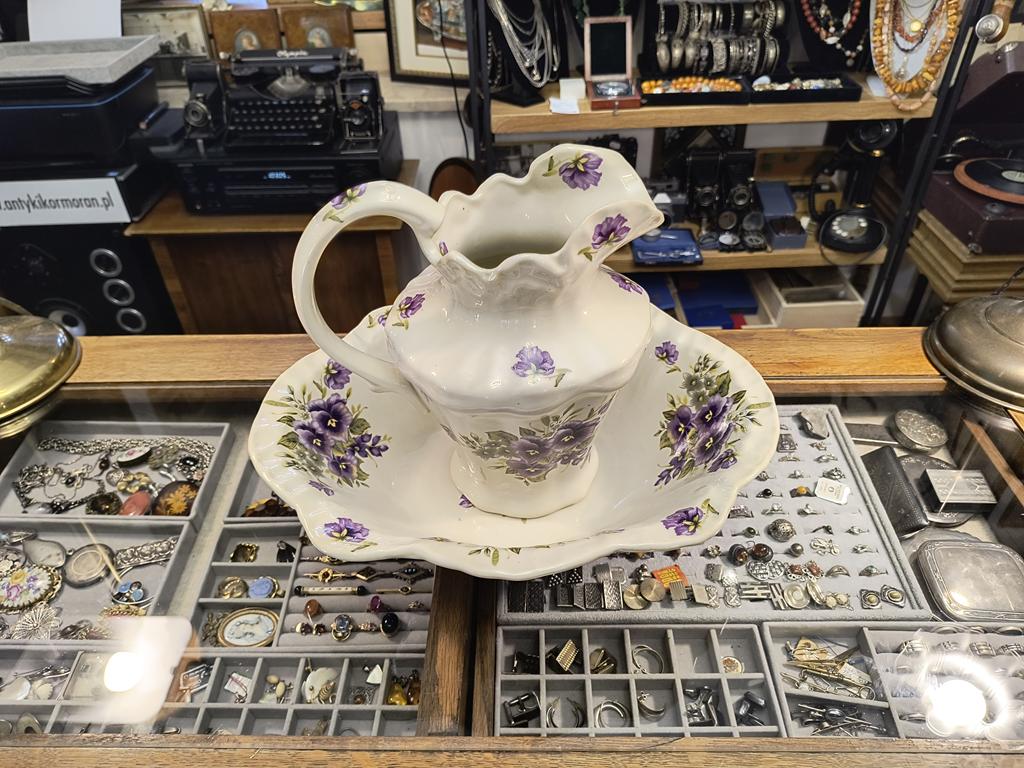 Zestaw toaletowy porcelanowy - Ironstone Staffordshire England, XIX-XX w.