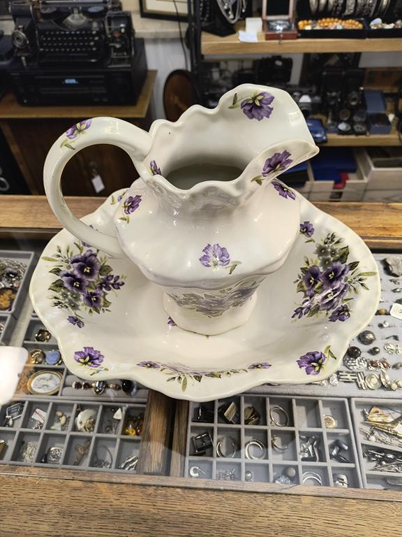 Zestaw toaletowy porcelanowy - Ironstone Staffordshire England, XIX-XX w.