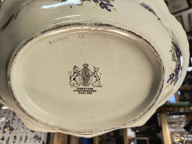 Zestaw toaletowy porcelanowy - Ironstone Staffordshire England, XIX-XX w.