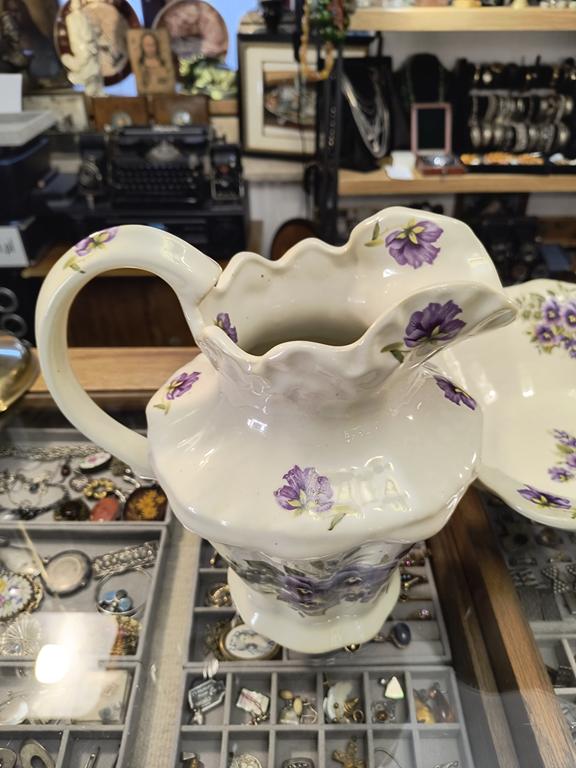 Zestaw toaletowy porcelanowy - Ironstone Staffordshire England, XIX-XX w.