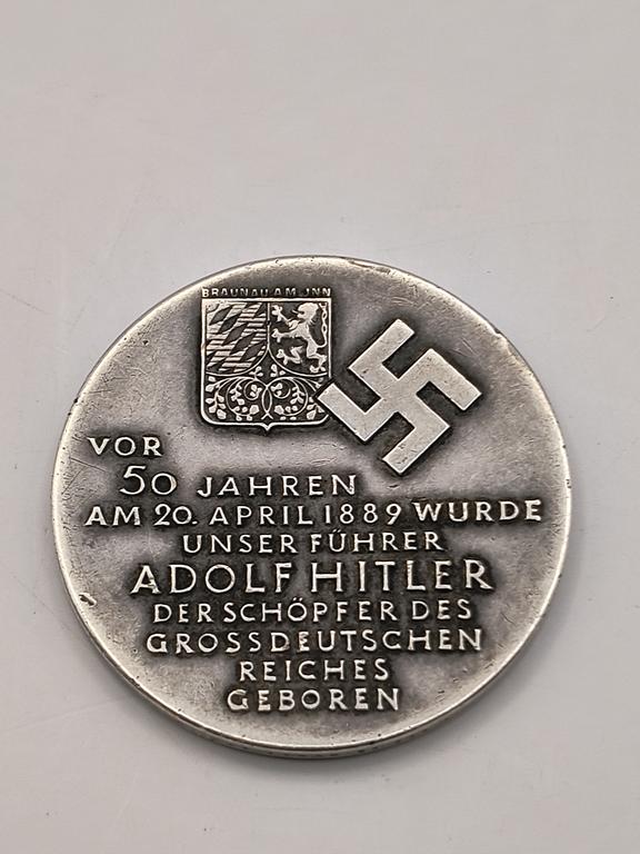 Medal z 1939 r. - 50 rocznica urodzin Adolfa Hitlera, Berlin - Niemcy, III Rzesza