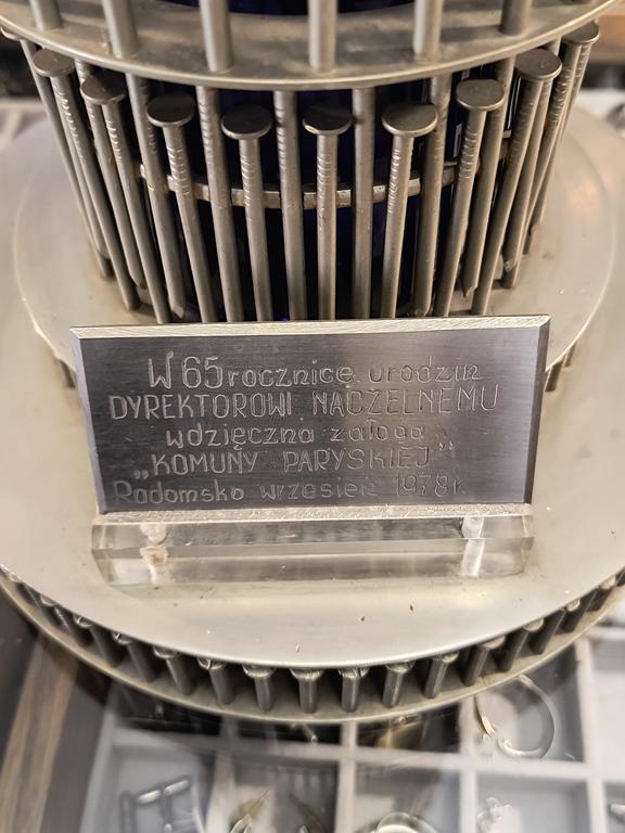 Puchar-nagroda dla dyrektora przedsiębiorstwa Metalurgia-Komuna Paryska Radomsko, 1978 r.
