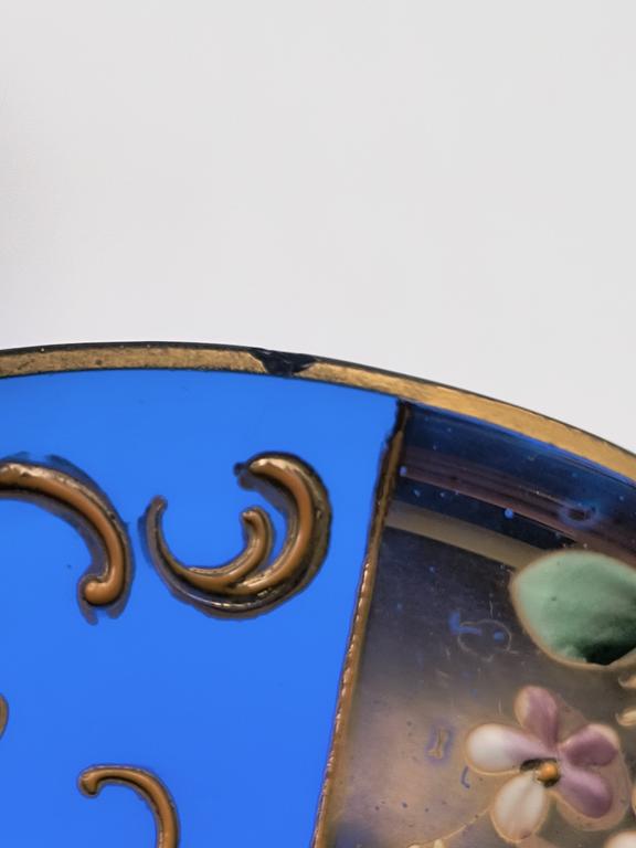 Zestaw filiżanek szklanych kobaltowych, Bohemia