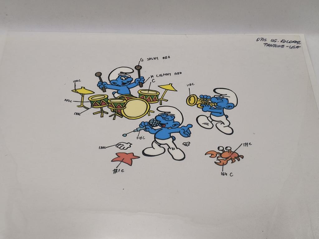 Folia animacyjna z bajki SMERFY - szablon