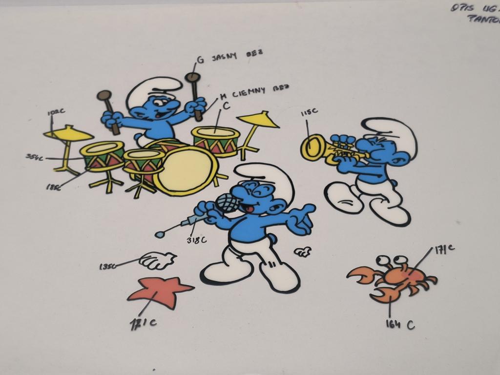 Folia animacyjna z bajki SMERFY - szablon