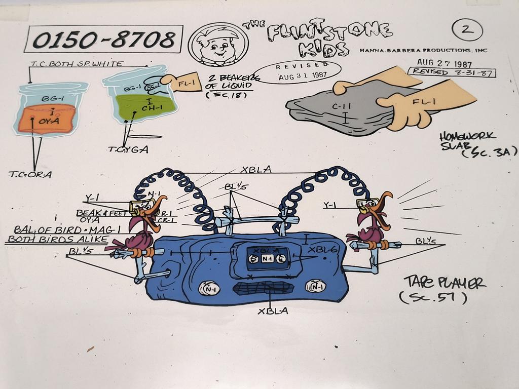 Folia animacyjna „The Flintstone Kids” – Tape Player, 1987 r.